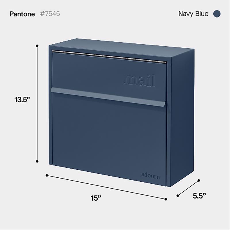 Adoorn Locking Galvanized Steel Wall Mount Blue Mailbox