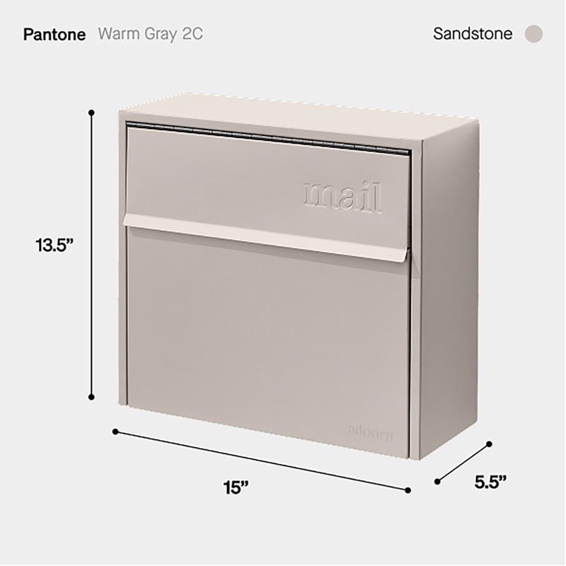 Adoorn Locking Galvanized Steel Wall Mount Sand Stone Mailbox