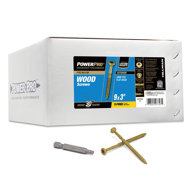 Power Pro No. 9 Ga. X 3 in. L Bronze Star Flat Head Deck Screws