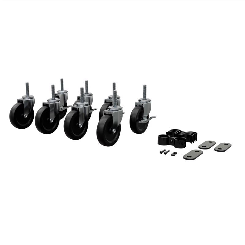 MonsterRax 3 in. H X 3 in. W X 3 in. D Steel Wire Rack Caster Wheel Kit