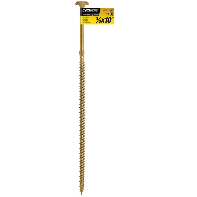 PowerPro 3/8 in. X 10 in. L Star Carbon Steel Lag Screw 1 pk