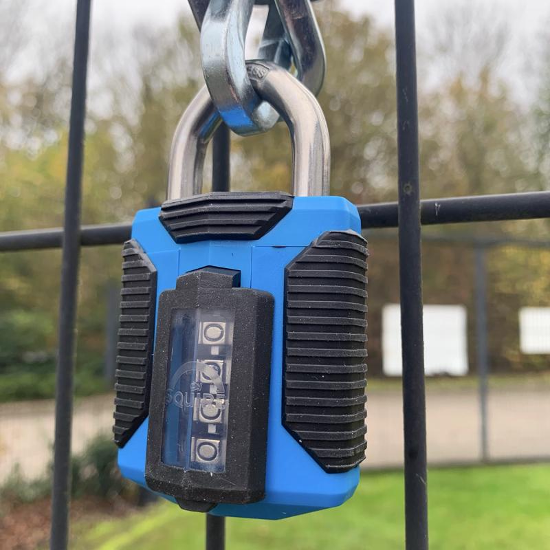 Squire 3.7 in. H X 1.96 in. W X 1.4 in. L Die-Cast Metal 4-Dial Combination Marine Padlock