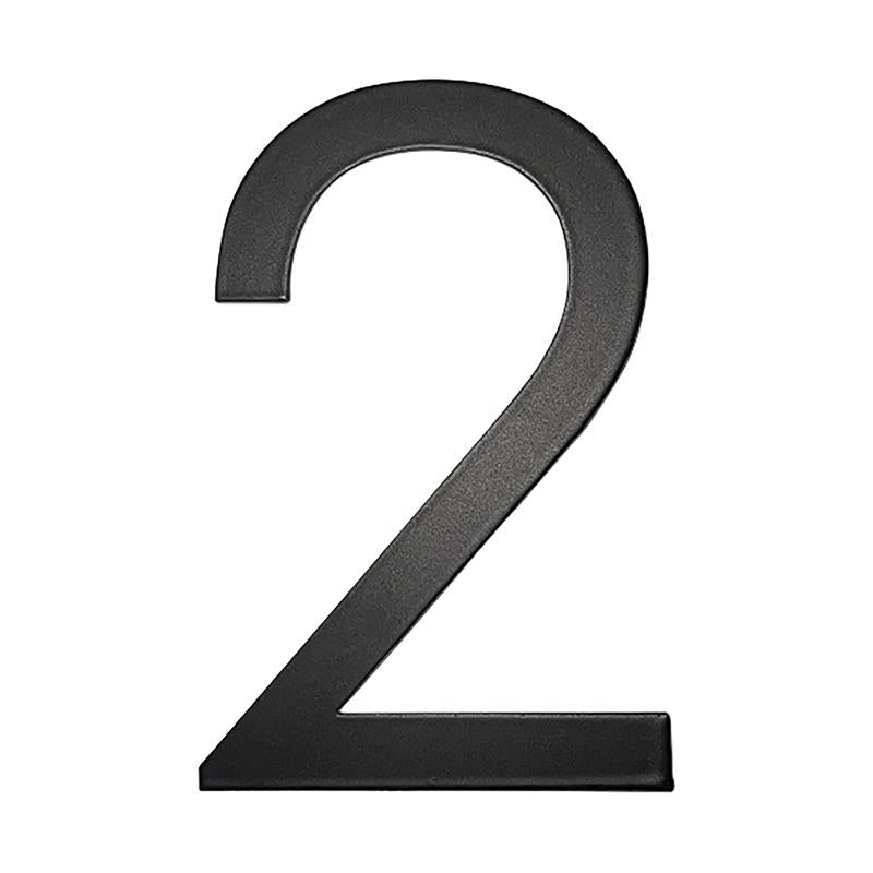 Adoorn Mailbox Address Number 4 in. Black Aluminum Self-Adhesive Number 2 1 pc