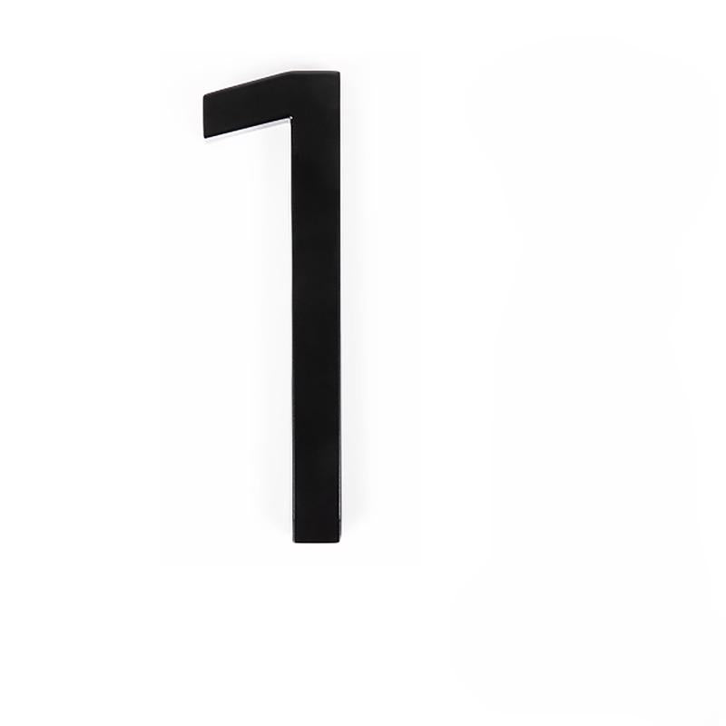 Adoorn 6 in. Black Aluminum Screw-On House Number 1 1 pc