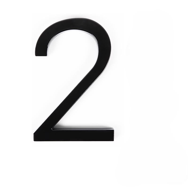 Adoorn 6 in. Black Aluminum Screw-On House Number 2 1 pc