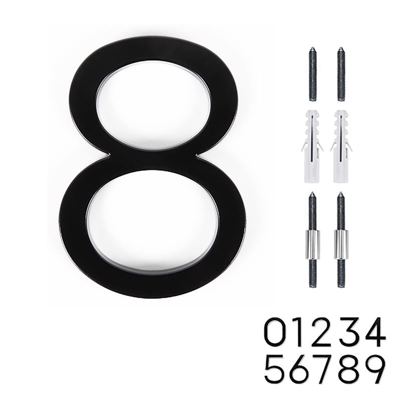 Adoorn 6 in. Black Aluminum Screw-On House Number 8 1 pc