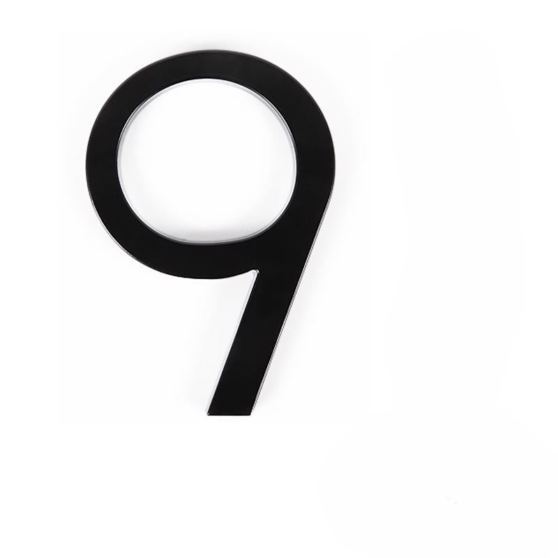 Adoorn 6 in. Black Aluminum Screw-On House Number 9 1 pc