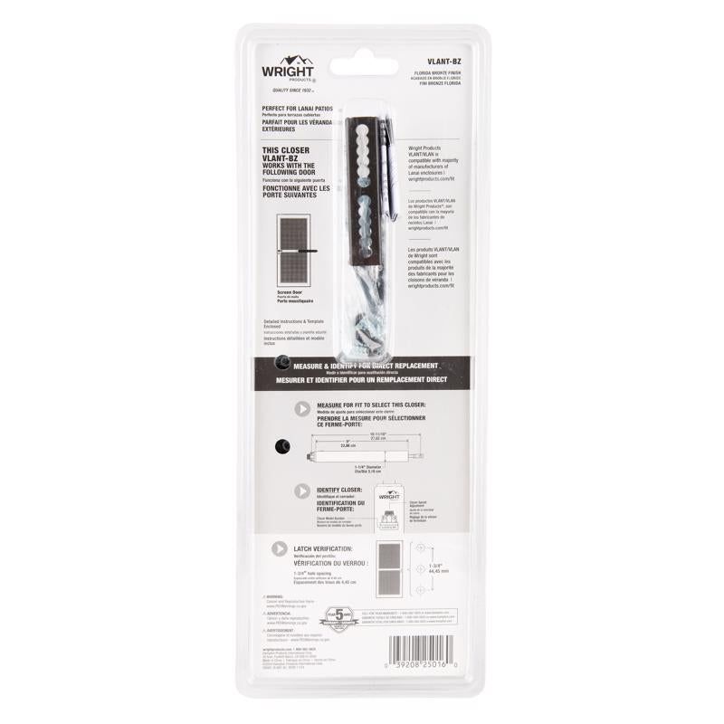 Wright Products 1-1/4 in. D X 10-11/16 in. L Bronze Steel Lanai Door Repair Kit 1 pc