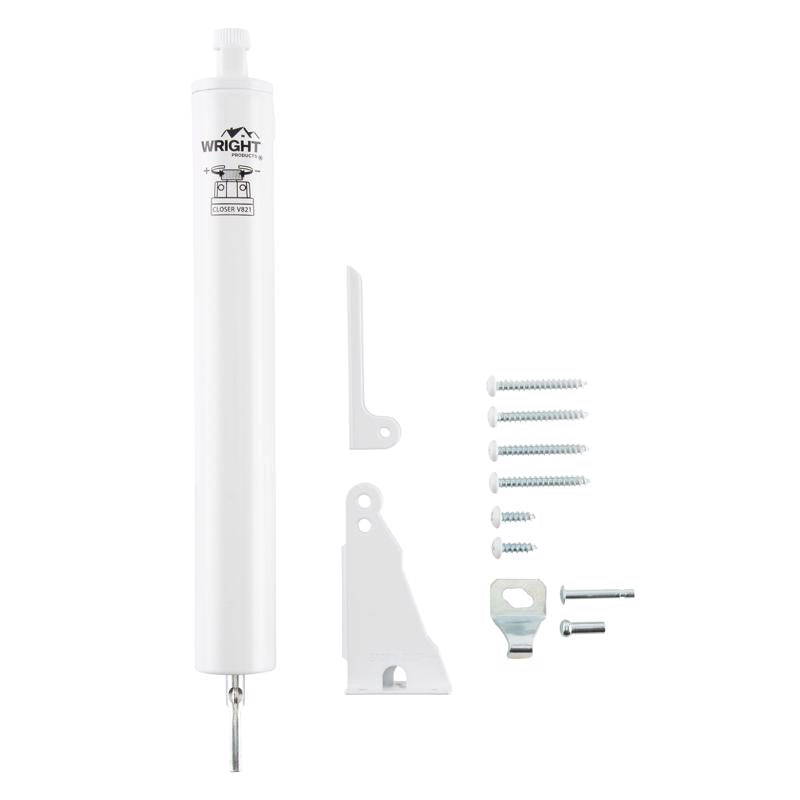 Wright White Aluminum Pneumatic Adjustable Hinge Pin Door Closer
