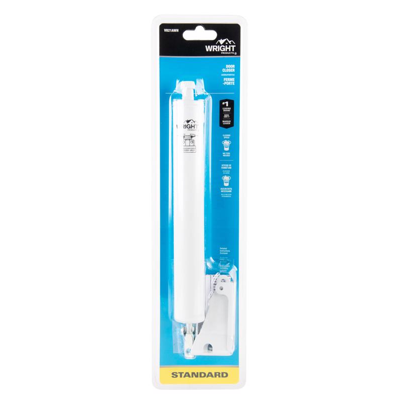 Wright White Aluminum Pneumatic Adjustable Hinge Pin Door Closer