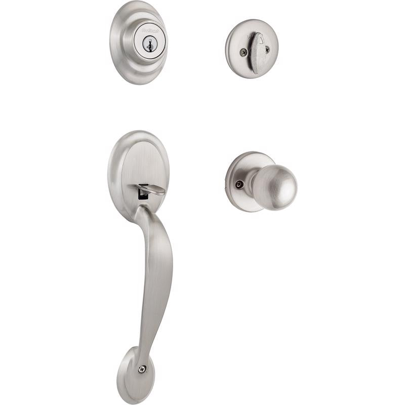 Kwikset Dakota Satin Nickel Entry Handleset 1.75 in.
