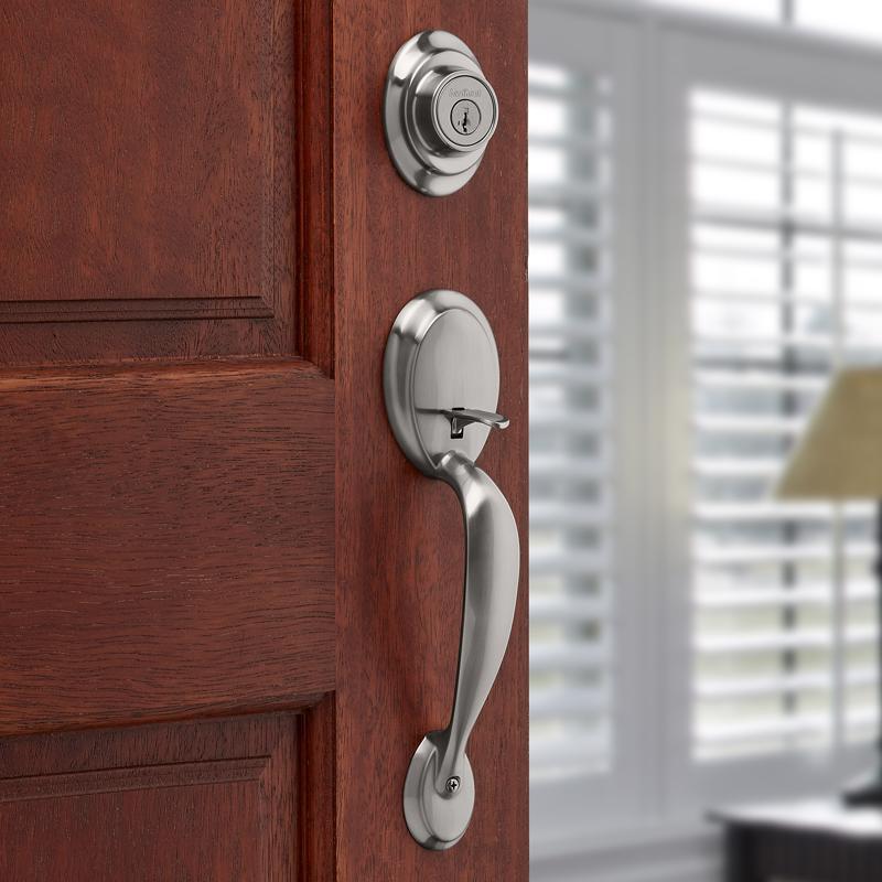 Kwikset Dakota Satin Nickel Entry Handleset 1.75 in.