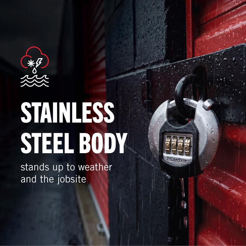 Magnum 2-3/4 in. W Stainless Steel 4-Pin Cylinder Shrouded Padlock