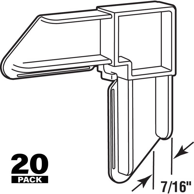 Prime-Line White Plastic Screen Frame Accessories 20 pk