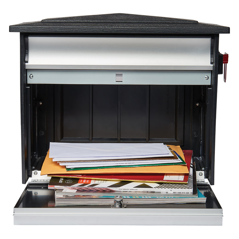 Gibraltar Mailboxes Mailsafe Contemporary Aluminum Wall Mount Black Locking Mailbox