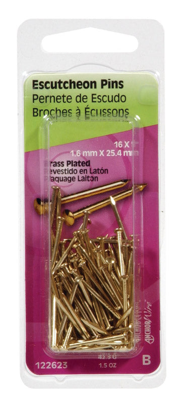 ESCUTCHEON PIN1"X16PLTD