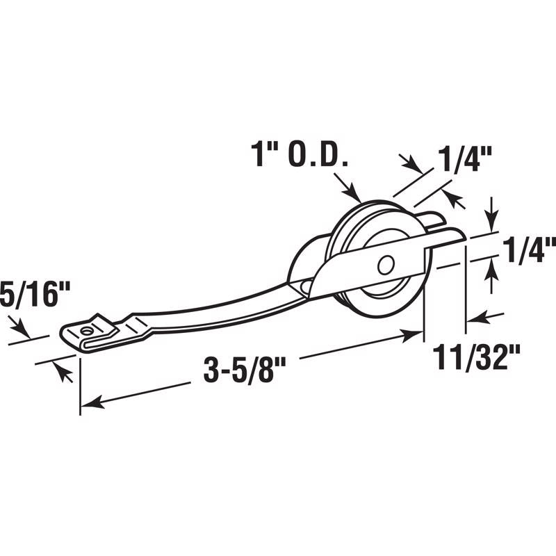 Prime-Line 1 in. D X 1/4 in. L Plastic/Steel Spring Tension Roller Assembly 2 pk