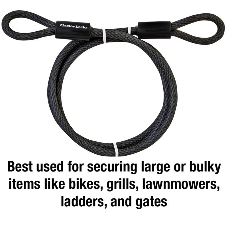 Master Lock 3/8 in. D X 72 in. L Vinyl Coated Steel Flexible Braided Steel Cable