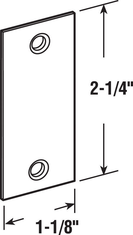 Prime-Line Brass Plated Gold Steel Door Filler Plate 1 pk