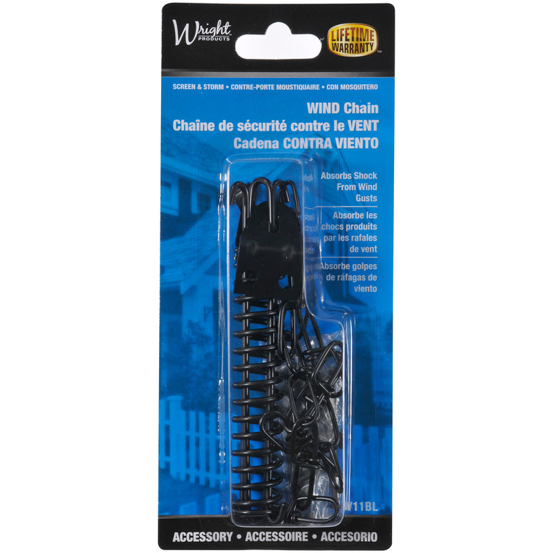 Wright Galvanized Black Steel Spring & Chain Door Retainer 1 pk