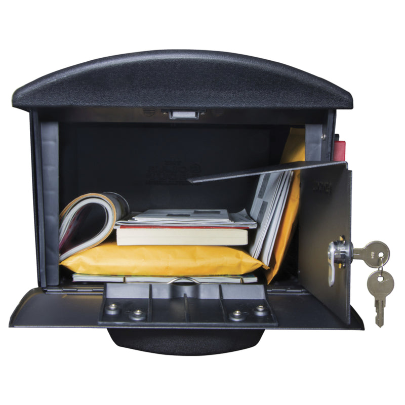 Gibraltar Mailboxes Mailsafe Classic Plastic Post Mount Black Mailbox