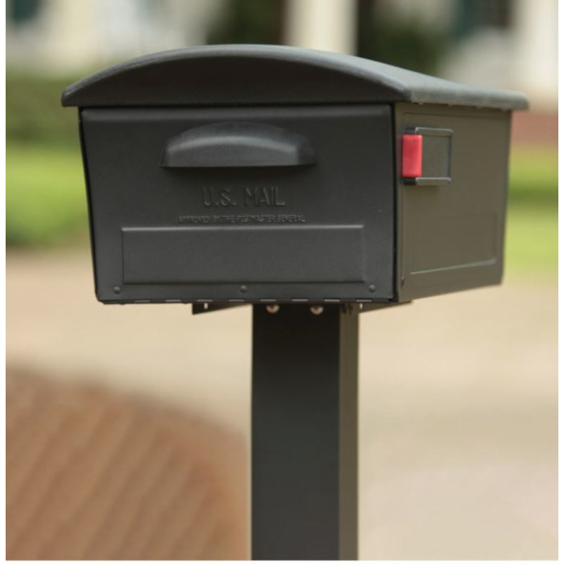 Gibraltar Mailboxes Mailsafe Classic Plastic Post Mount Black Mailbox