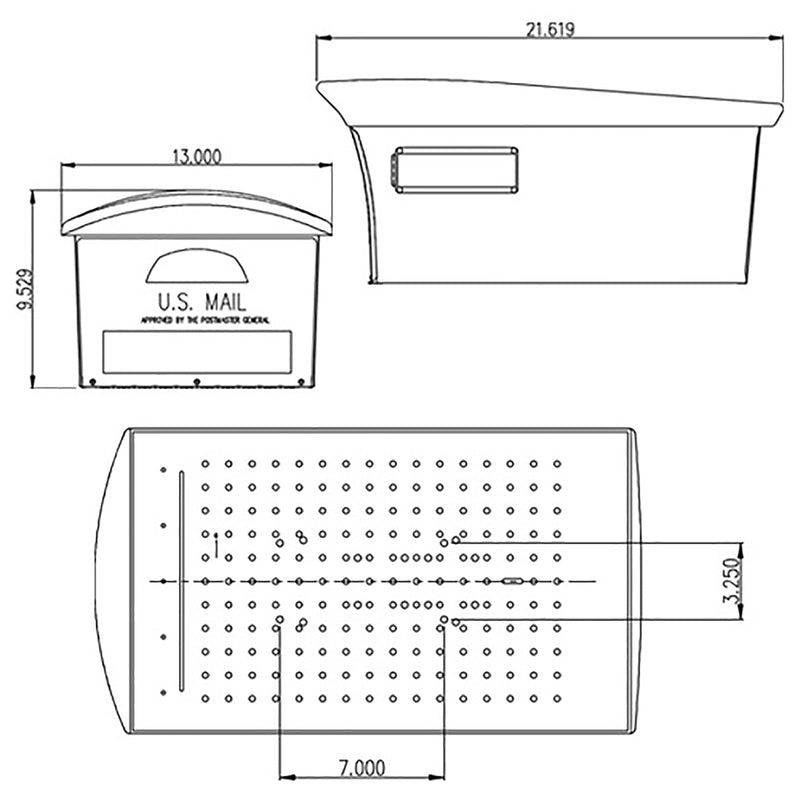 Gibraltar Mailboxes Mailsafe Classic Plastic Post Mount Black Mailbox