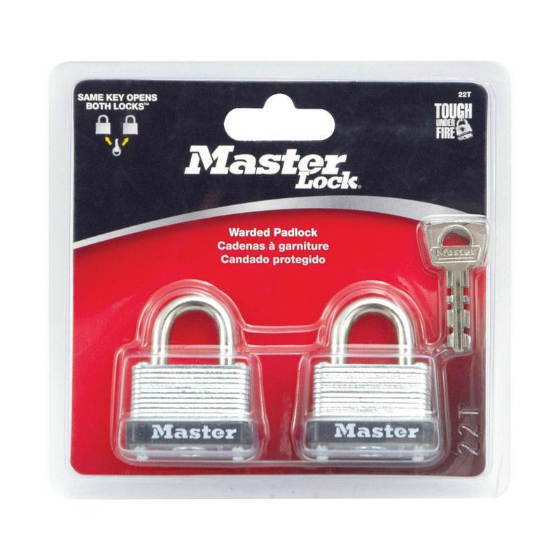 Master Lock 15/16 in. H X 13/16 in. W X 1-1/2 in. L Steel Warded Locking Padlock Keyed Alike