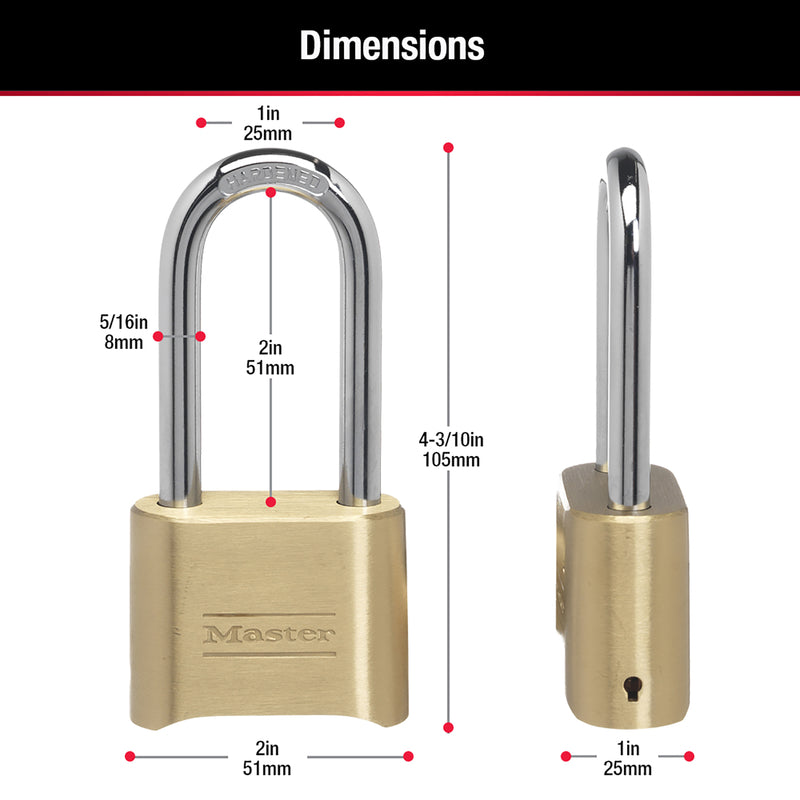 Master Lock 4-1/8 in. H X 2 in. W Steel Resettable Combination Padlock