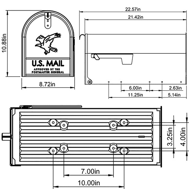 Gibraltar Mailboxes Elite Classic Galvanized Steel Post Mount Black Mailbox