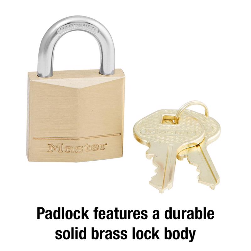 Master Lock 1 in. H X 5/16 in. W X 1-3/16 in. L Brass 4-Pin Cylinder Padlock