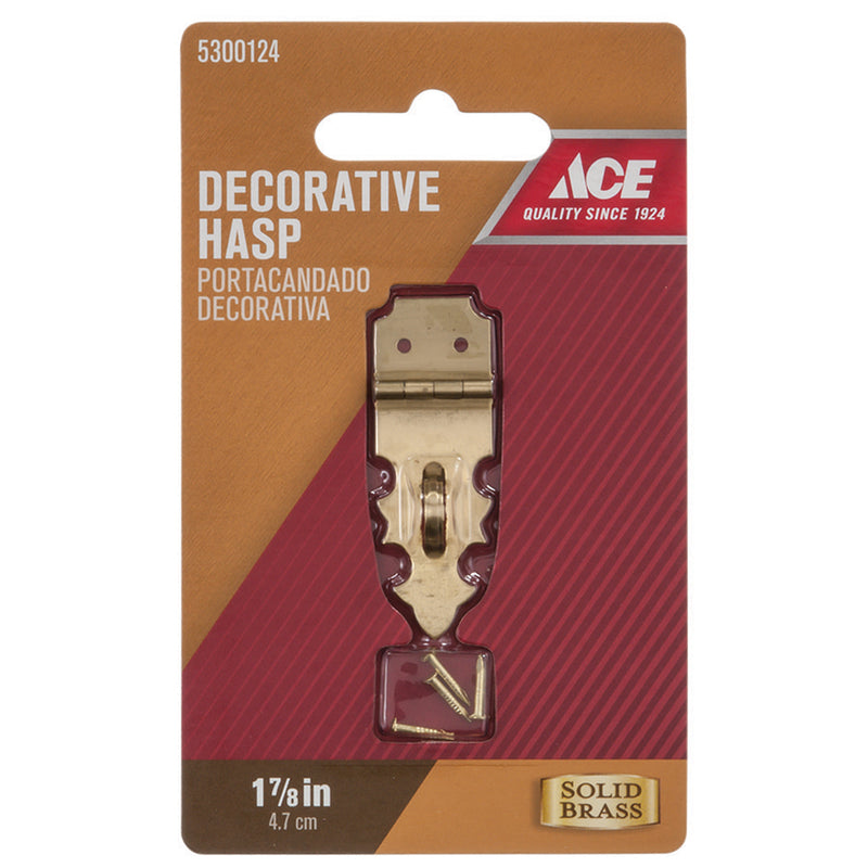 Ace Solid Brass Brass Decorative Hasp 0.6 in. 1.9 in.