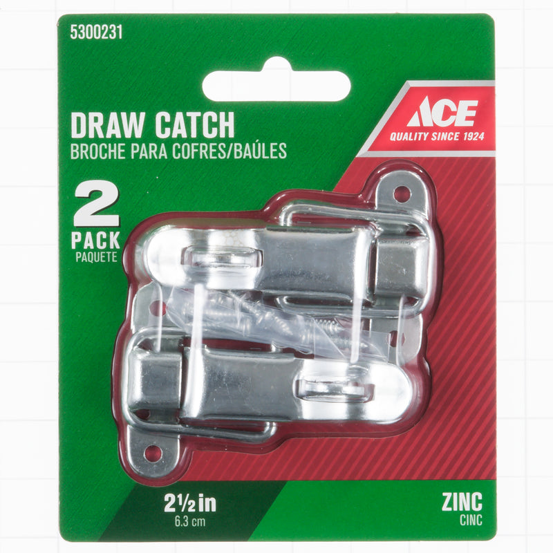 Ace Zinc-Plated Zinc Lockable Drawer Catch 2 pk