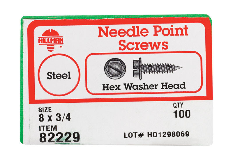 SCREW HWH SLT 8X3/4BX100