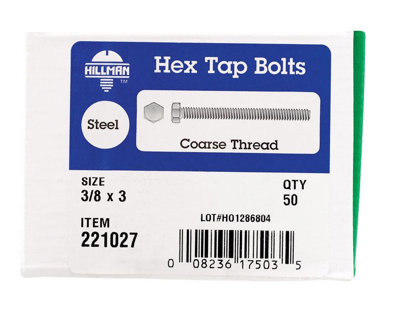 HEX TAP BOLT 3/8X3 BX50