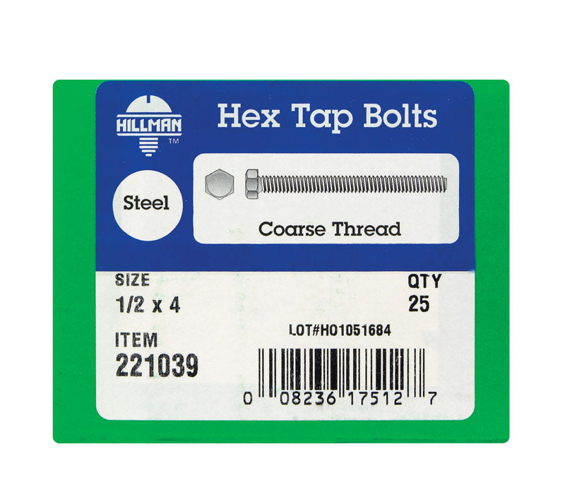HEX TAP BOLT 1/2X4 BX25