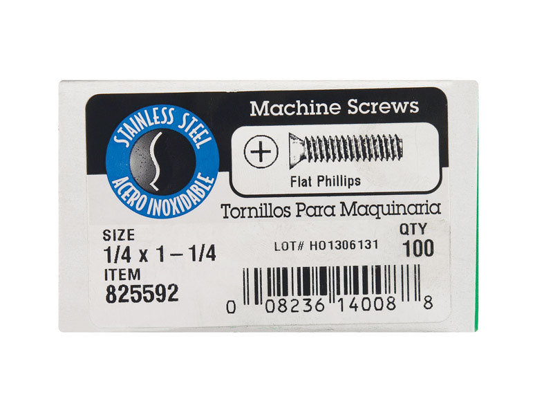 SCREW FH PH1/4X1.25BX100