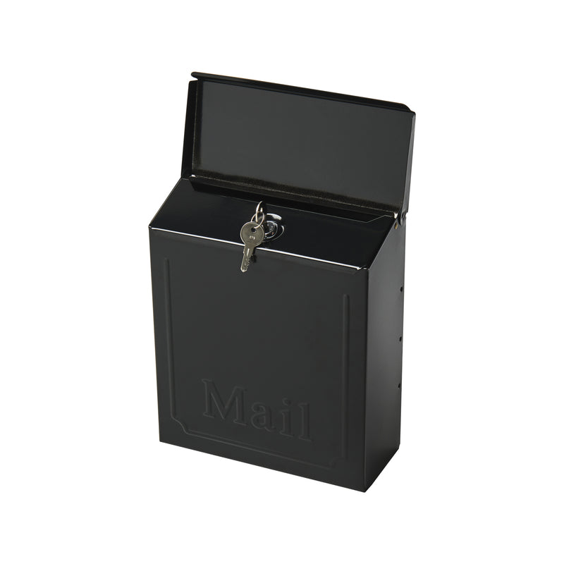 Gibraltar Mailboxes Townhouse Classic Galvanized Steel Wall Mount Black Mailbox