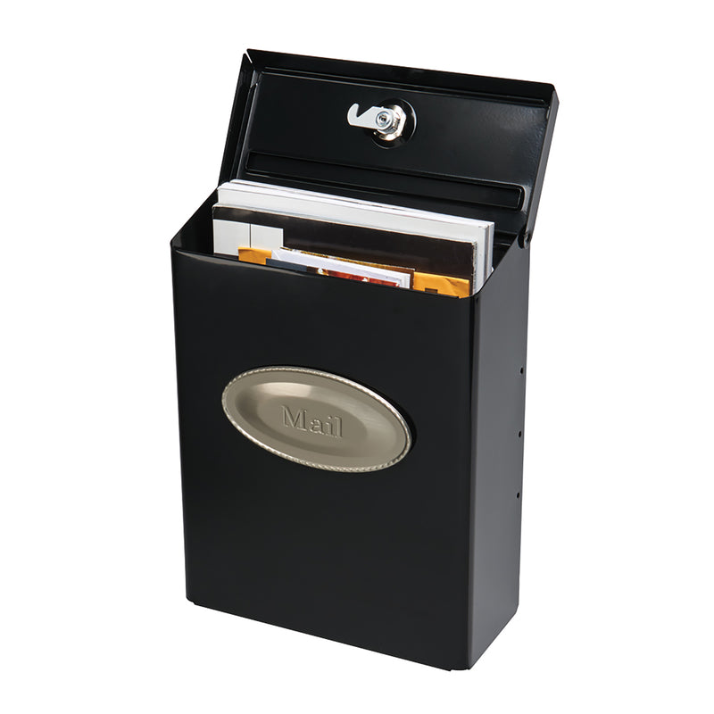 Gibraltar Mailboxes Designer Classic Galvanized Steel Wall Mount Black Mailbox