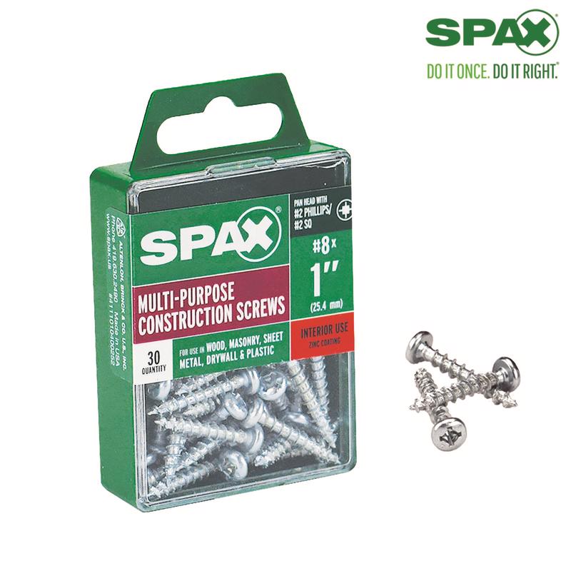 SCRW SPAX PH 8X1 BX30