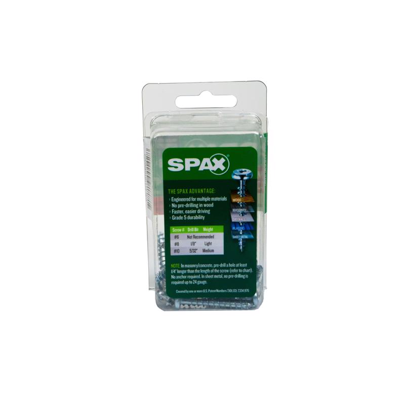 SPAX No. 8 X 1.25 in. L Phillips/Square Zinc-Plated Multi-Material Screw 30 pk