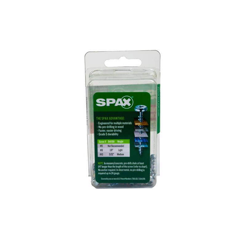 SPAX No. 10 X 1 in. L Phillips/Square Zinc-Plated Multi-Material Screw 20 pk
