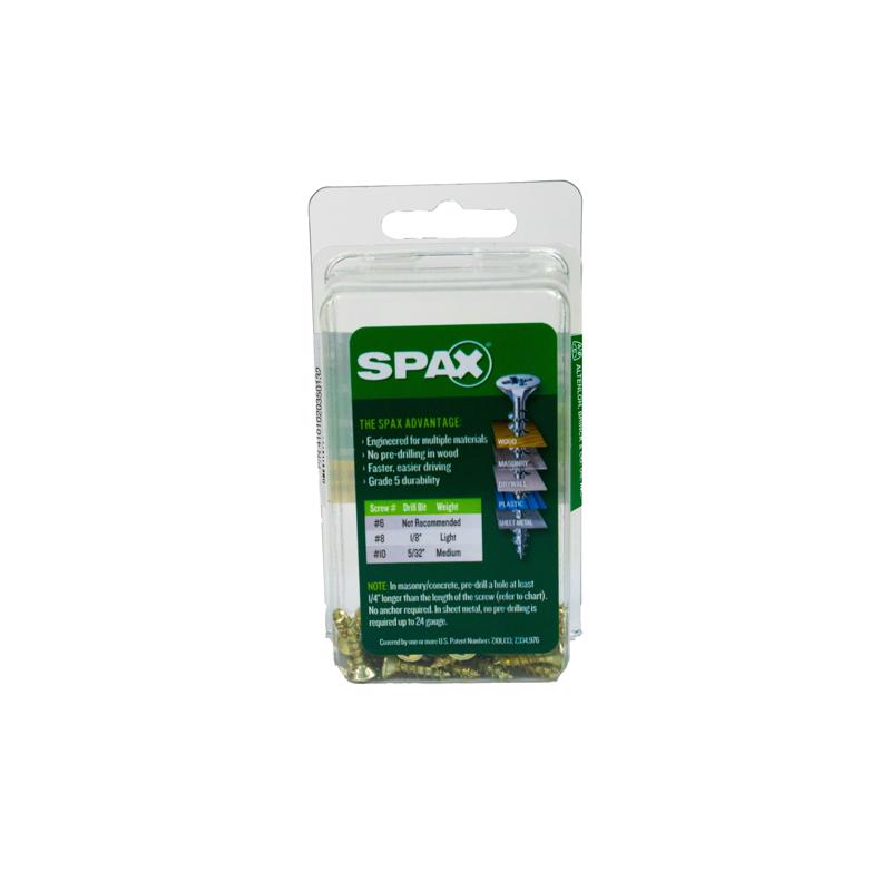SPAX Multi-Material No. 6 Label X 1/2 in. L Unidrive Flat Head Construction Screws 50 pk