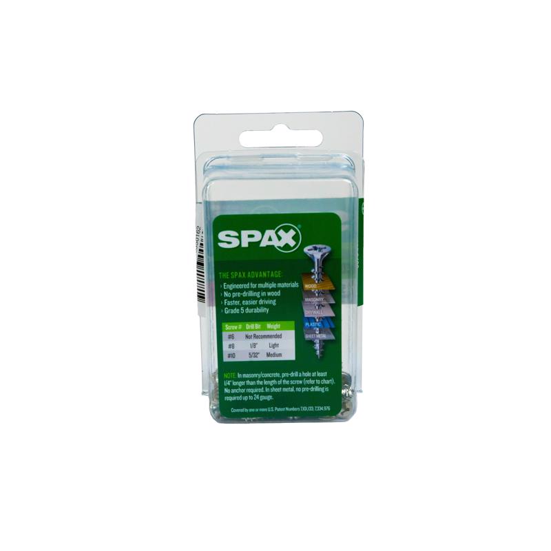 SPAX Multi-Material No. 6 Label X 5/8 in. L Unidrive Flat Head Construction Screws 50 pk