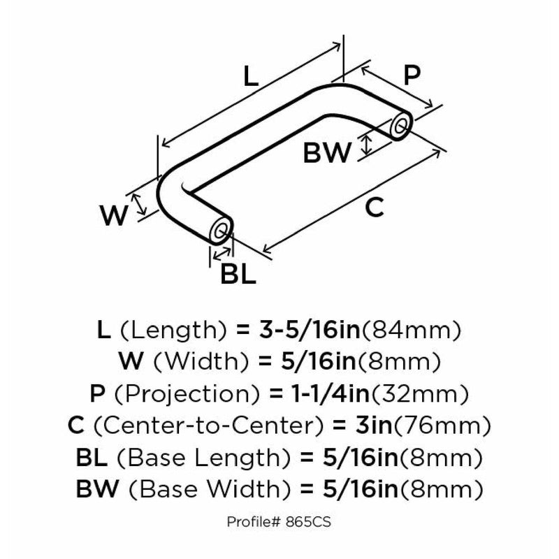 Amerock Allison Cabinet Pull 3 in. Polished Chrome 1 pk