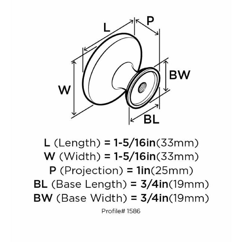 Amerock Inspirations Round Cabinet Knob 1-1/4 in. D 1 in. Oil Rubbed Bronze 10 pk