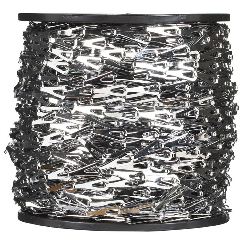Campbell No. 2 Chrome Plated Silver Steel Hobby/Craft Sash Chain 0.016 in. D 164 ft.