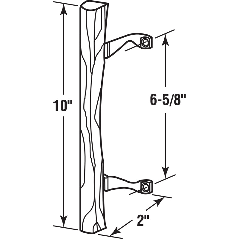 Prime-Line 10 in. L Chrome Brown Metal Patio Door Pull
