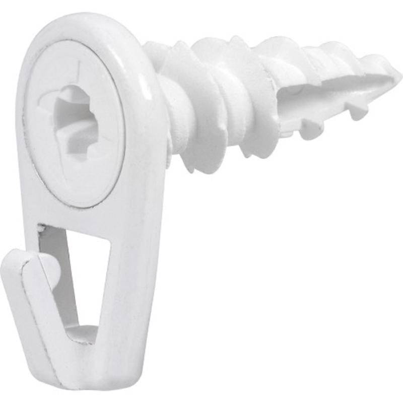 Hillman Wall Driller Brass-Plated White Drywall Picture Hook 50 lb 6 pk
