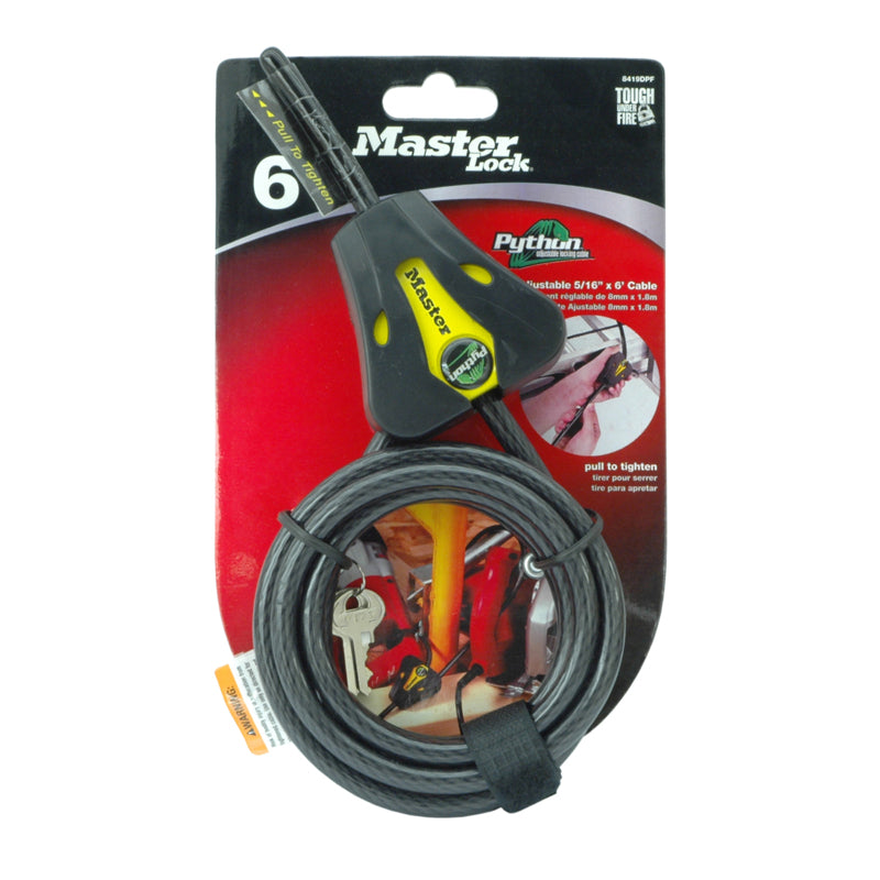 Master Lock Python 5/16 in. D X 72 in. L Vinyl Coated Steel Adjustable Locking Cable